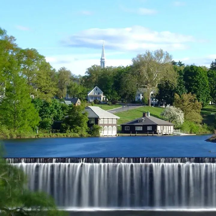 View over the Paradise Pond spillway.